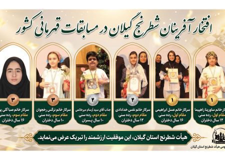 درخشش شطرنج‌بازان گیلانی در مسابقات قهرمانی کشور / کسب ۶ مدال رنگارنگ توسط آینده‌سازان شطرنج گیلان